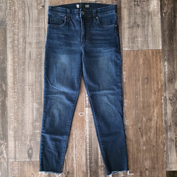 Kut From the Kloth Connie Fab AB Ankle Skinny High Rise Raw Hem Jeans Size 2 - Picture 1 of 9